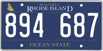 RI license plate 894687