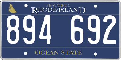 RI license plate 894692