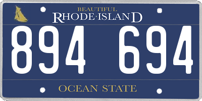 RI license plate 894694