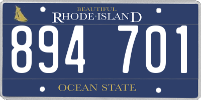 RI license plate 894701