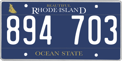 RI license plate 894703