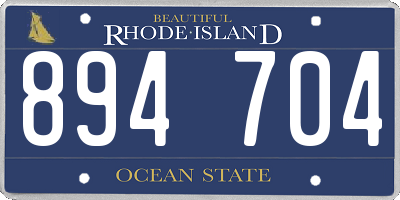 RI license plate 894704