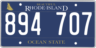 RI license plate 894707