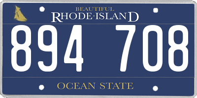 RI license plate 894708