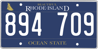 RI license plate 894709