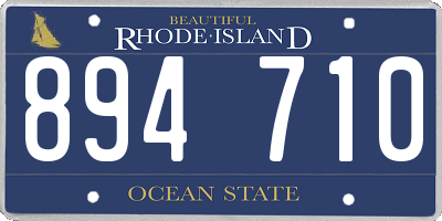 RI license plate 894710