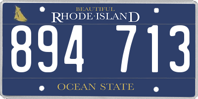 RI license plate 894713