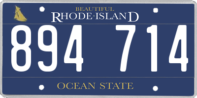 RI license plate 894714