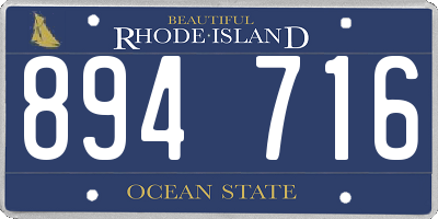 RI license plate 894716