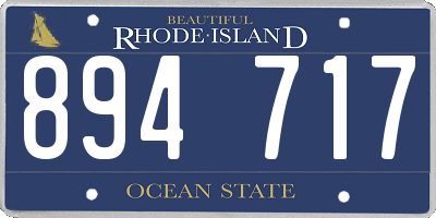 RI license plate 894717