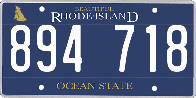 RI license plate 894718