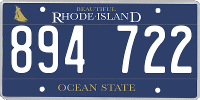 RI license plate 894722