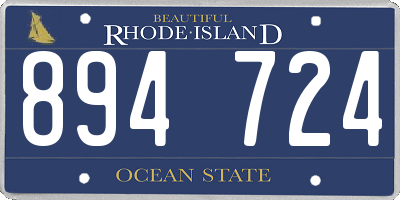 RI license plate 894724