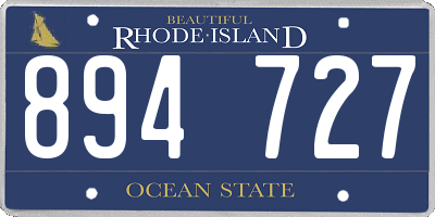 RI license plate 894727