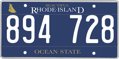 RI license plate 894728