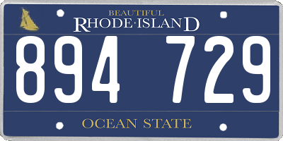 RI license plate 894729