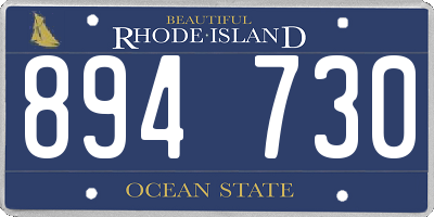 RI license plate 894730