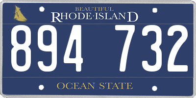 RI license plate 894732
