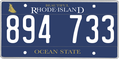 RI license plate 894733