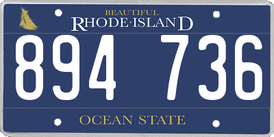 RI license plate 894736