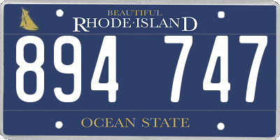 RI license plate 894747