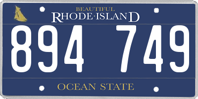 RI license plate 894749