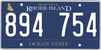 RI license plate 894754