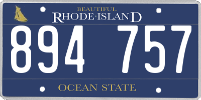 RI license plate 894757