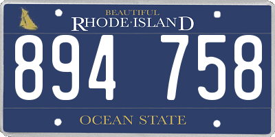 RI license plate 894758