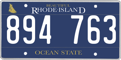 RI license plate 894763