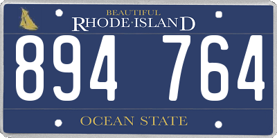 RI license plate 894764