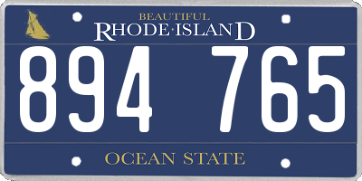 RI license plate 894765