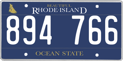 RI license plate 894766