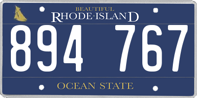 RI license plate 894767