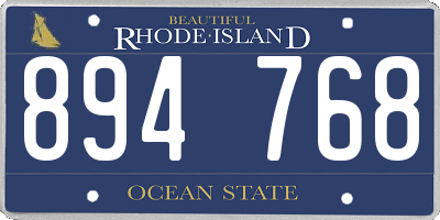 RI license plate 894768