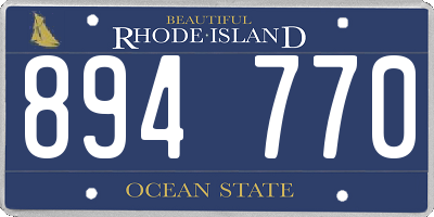 RI license plate 894770