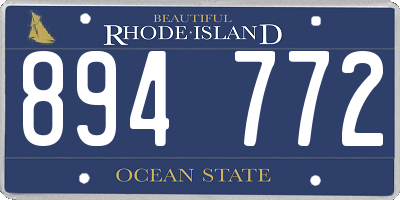 RI license plate 894772