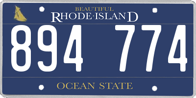 RI license plate 894774