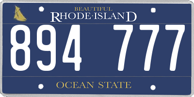 RI license plate 894777