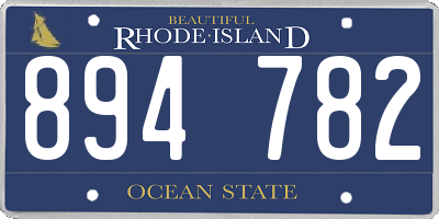 RI license plate 894782