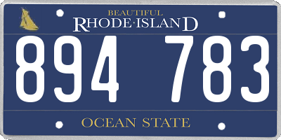 RI license plate 894783