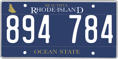 RI license plate 894784