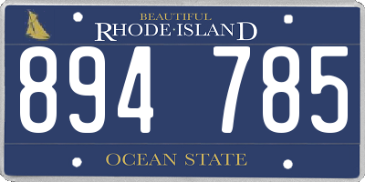 RI license plate 894785