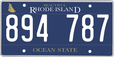 RI license plate 894787