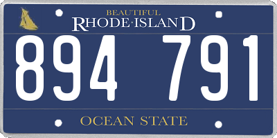 RI license plate 894791