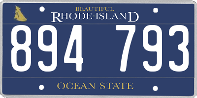 RI license plate 894793