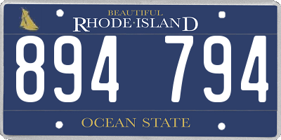 RI license plate 894794