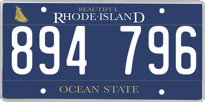 RI license plate 894796