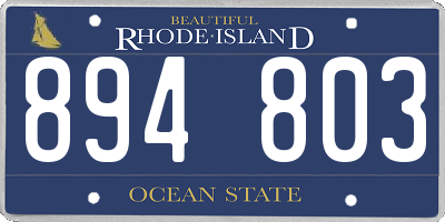 RI license plate 894803