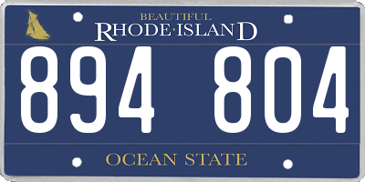 RI license plate 894804